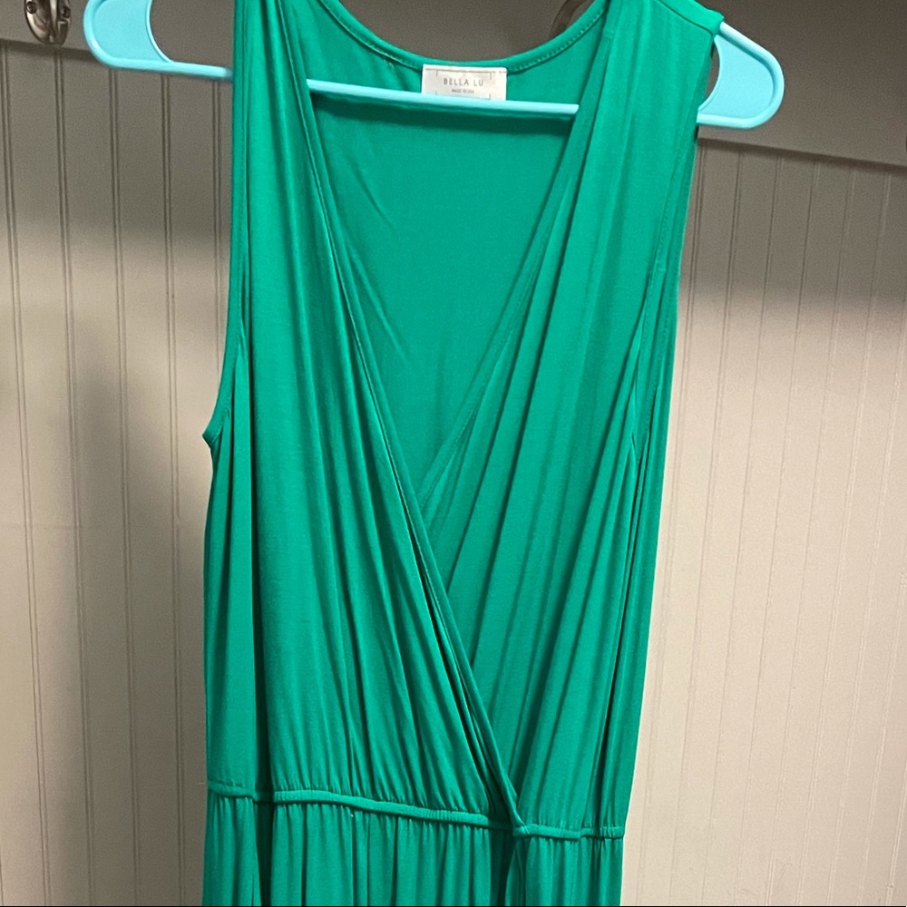 Emerald green jumpsuit-never worn size L